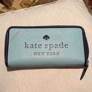 Kate Spade Light Blue and Navy Blue Wallet